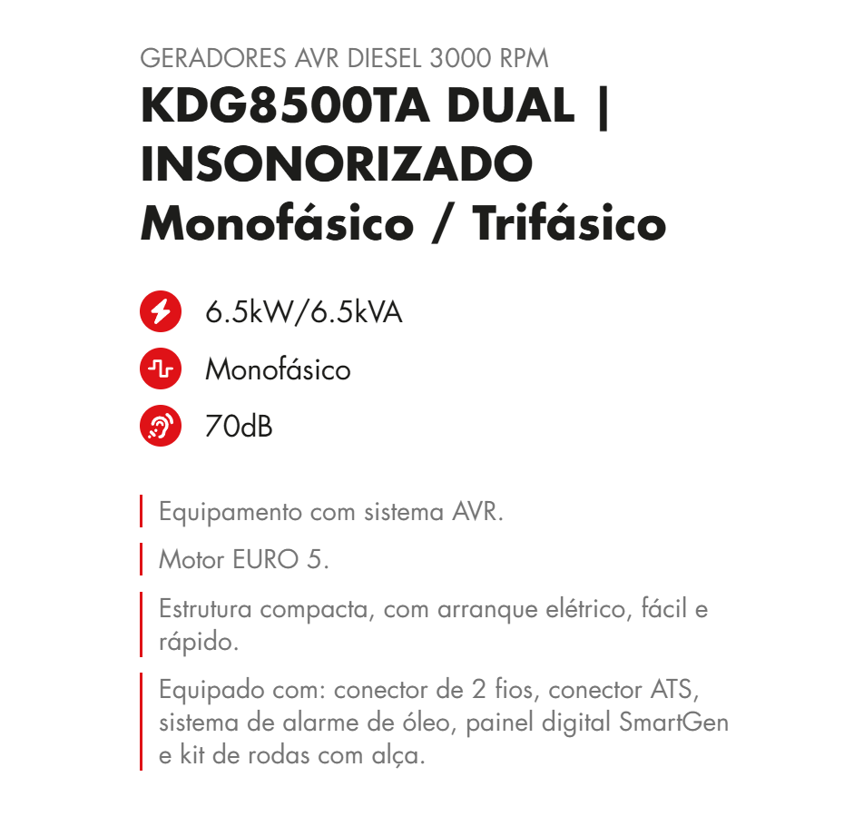 Gerador Ribe KDG8500TA DUAL | INSONORIZADO Monofásico / Trifásico