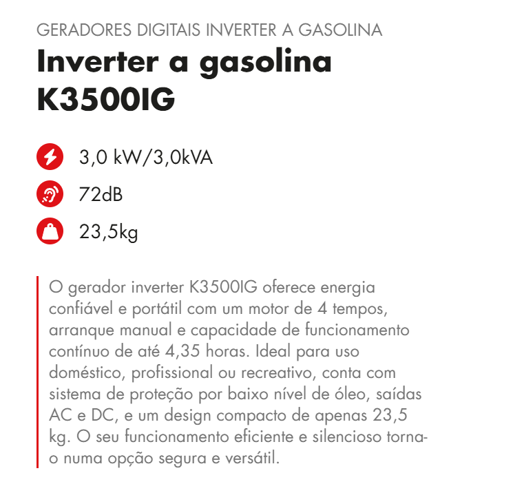 Gerador Inverter Ribe K3500IG – foto 2
