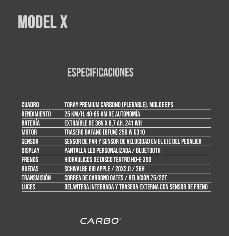 Bicicleta Elétrica CARBO X