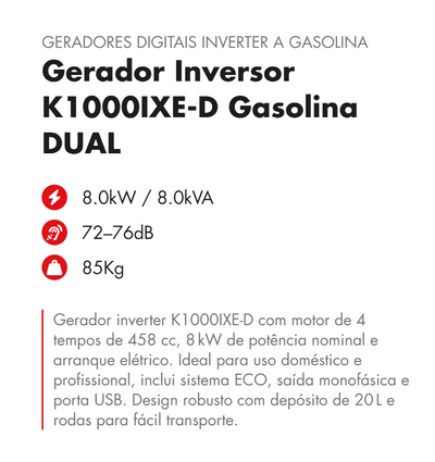 Gerador Inverter Ribe K1000IXE-D