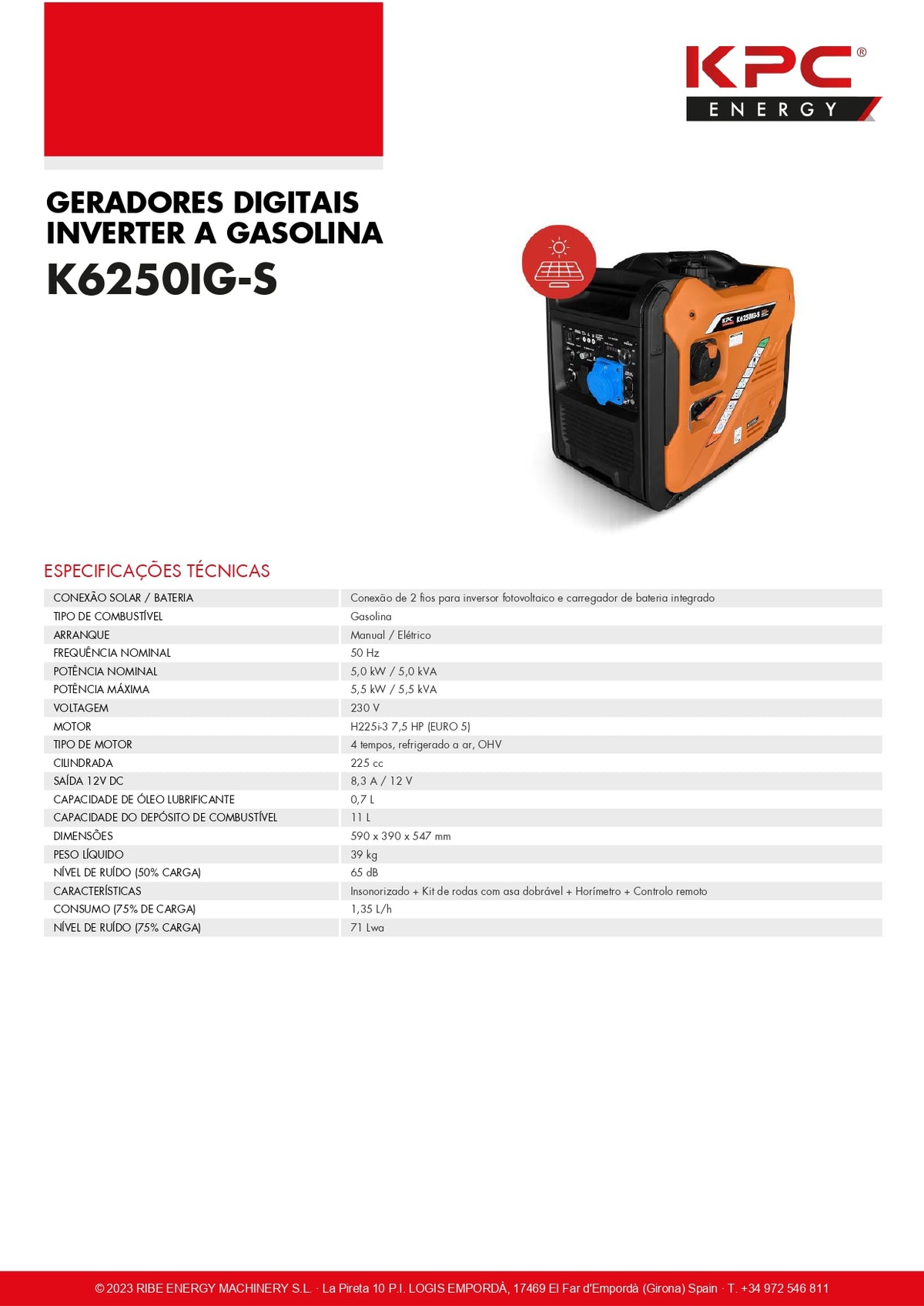 Gerador Inverter Ribe K6250IG-S – foto 2