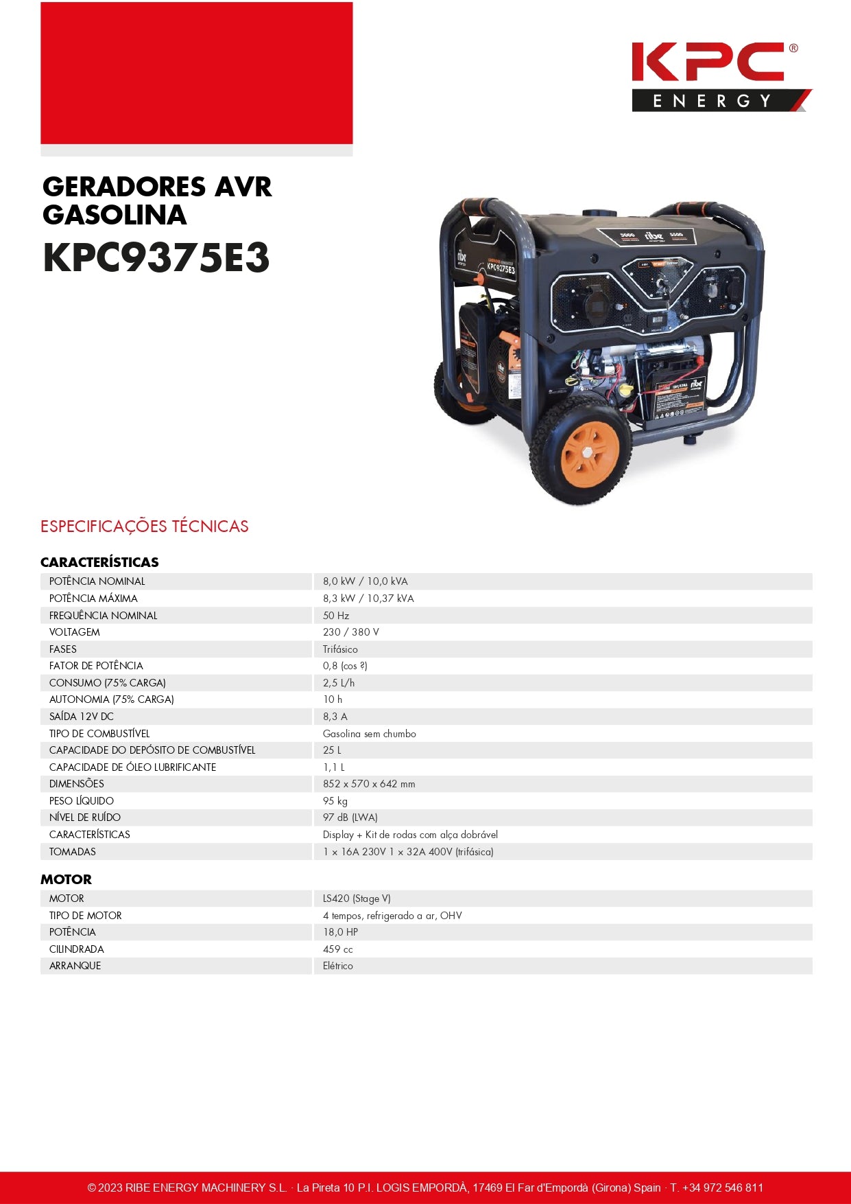 Gerador AVR Ribe KPC9375E3