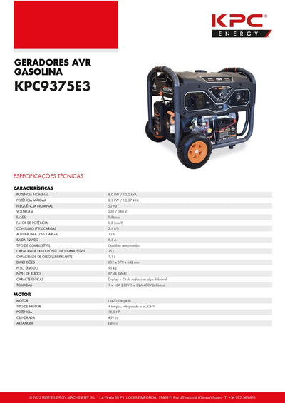 Gerador AVR Ribe KPC9375E3