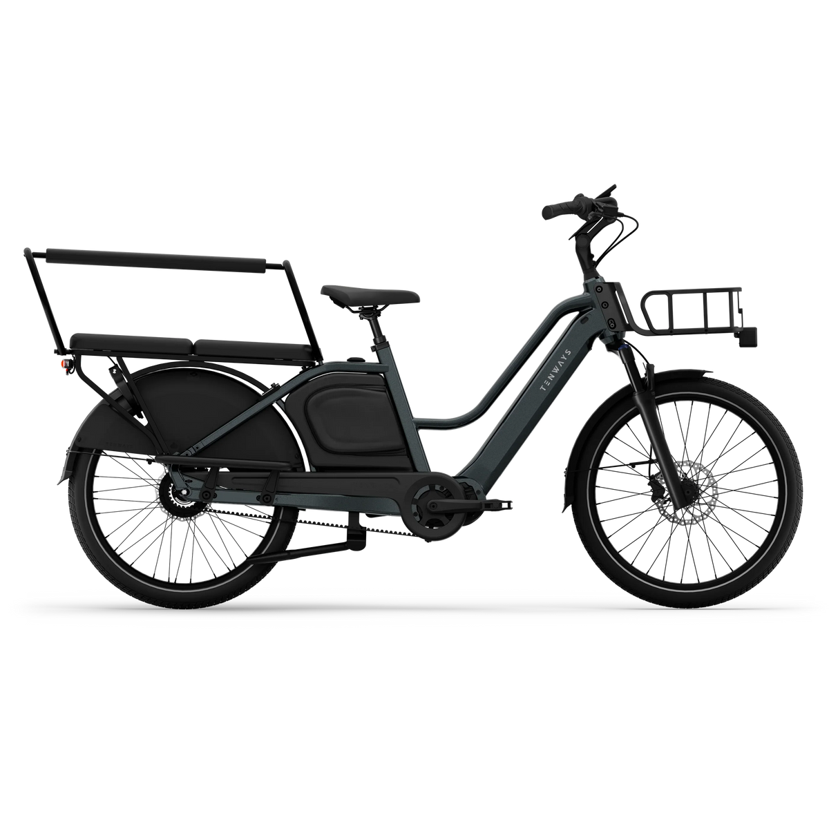 Bicicleta Elétrica de Carga TENWAYS Longtail Duo – Galaxy Grey