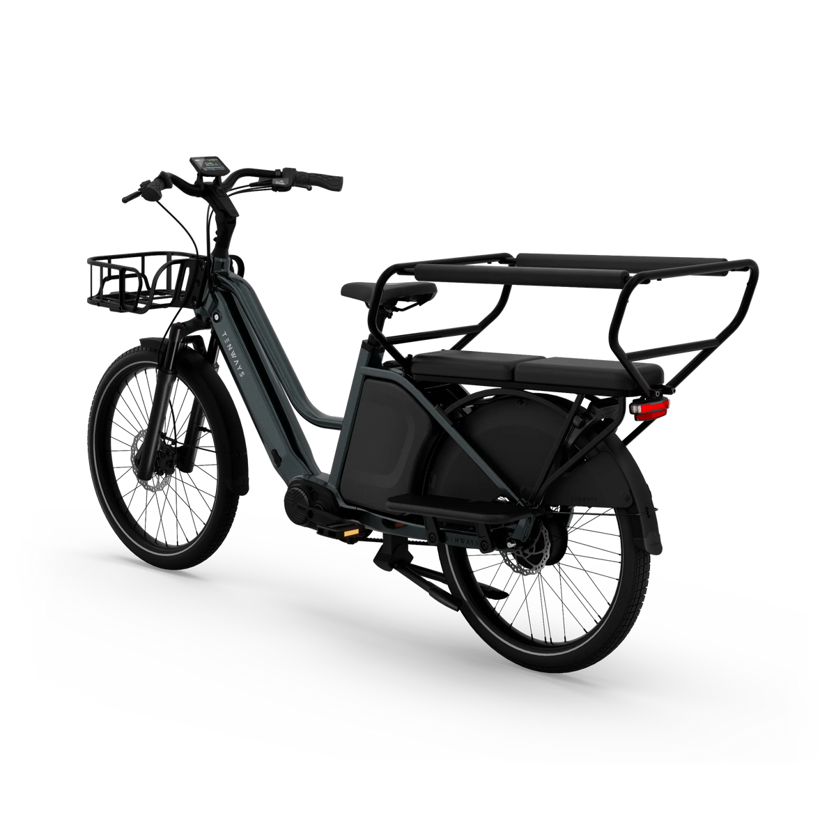 Bicicleta Elétrica de Carga TENWAYS Longtail Duo – Galaxy Grey – foto 3