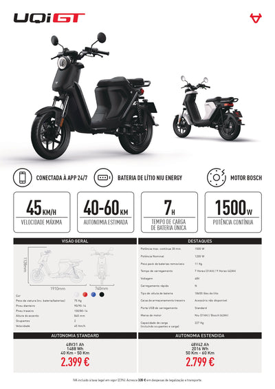 Scooter Elétrica NIU UQi GT